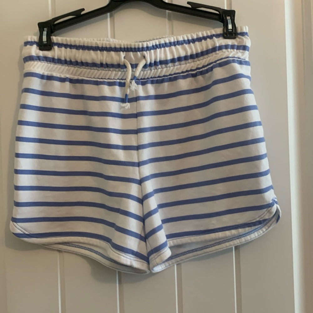 Cat & Jack, Girls XL(14-16), White shorts w/blue stripes & elastic waistband
